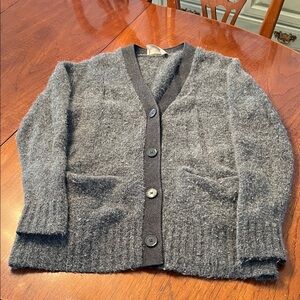 Everlane alpaca wool oversized cardigan charcoal gray XXS